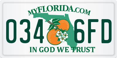 FL license plate 0346FD