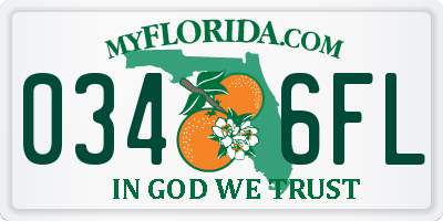 FL license plate 0346FL