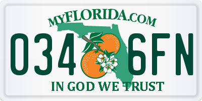FL license plate 0346FN