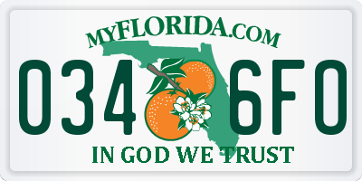 FL license plate 0346FO