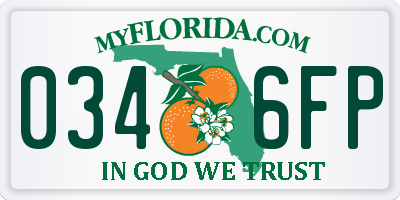 FL license plate 0346FP