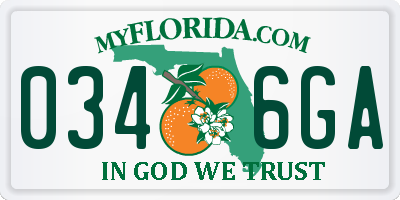 FL license plate 0346GA