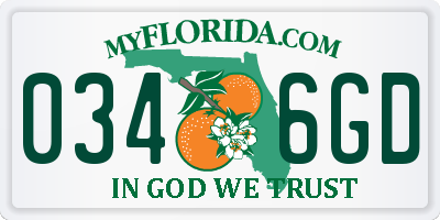 FL license plate 0346GD