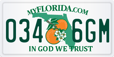 FL license plate 0346GM