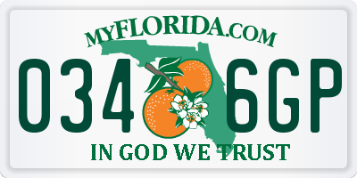 FL license plate 0346GP
