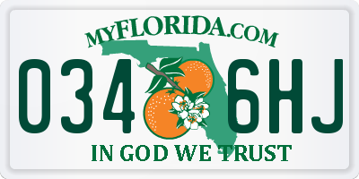 FL license plate 0346HJ