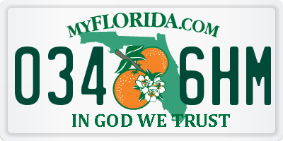 FL license plate 0346HM