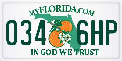 FL license plate 0346HP