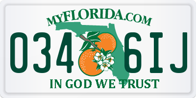 FL license plate 0346IJ