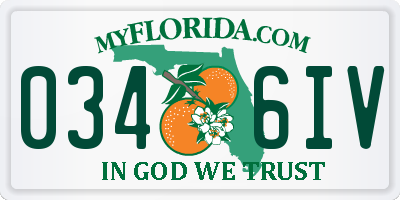 FL license plate 0346IV