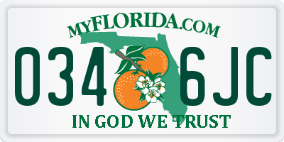 FL license plate 0346JC