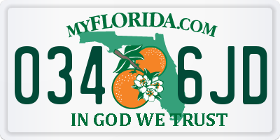 FL license plate 0346JD