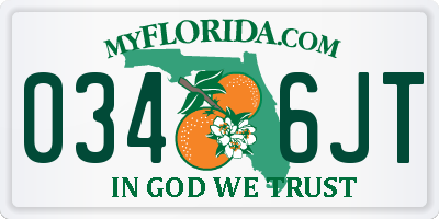 FL license plate 0346JT