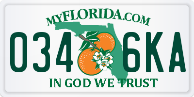 FL license plate 0346KA