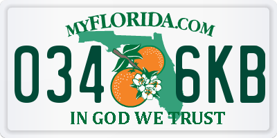 FL license plate 0346KB
