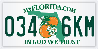 FL license plate 0346KM