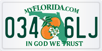 FL license plate 0346LJ