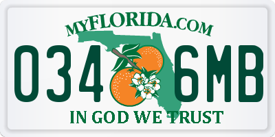 FL license plate 0346MB