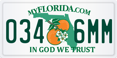 FL license plate 0346MM