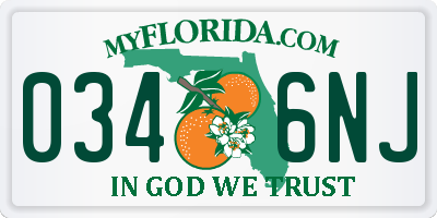 FL license plate 0346NJ
