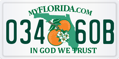 FL license plate 0346OB
