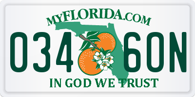 FL license plate 0346ON
