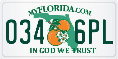 FL license plate 0346PL