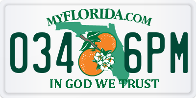 FL license plate 0346PM