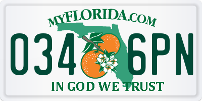 FL license plate 0346PN