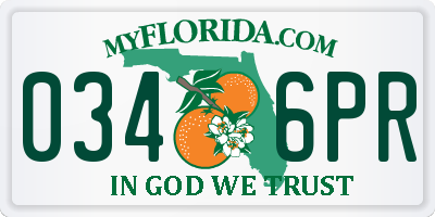 FL license plate 0346PR