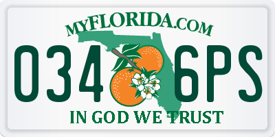 FL license plate 0346PS