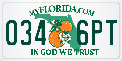 FL license plate 0346PT
