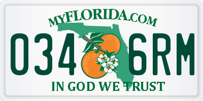 FL license plate 0346RM