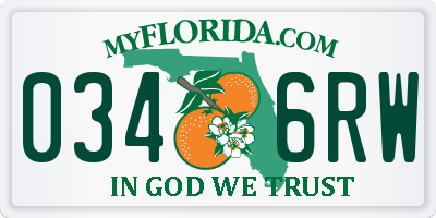 FL license plate 0346RW