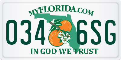 FL license plate 0346SG