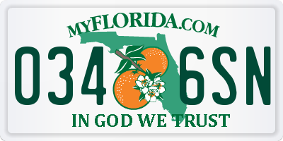 FL license plate 0346SN