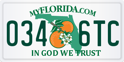FL license plate 0346TC