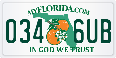FL license plate 0346UB