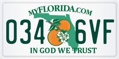 FL license plate 0346VF