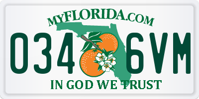 FL license plate 0346VM