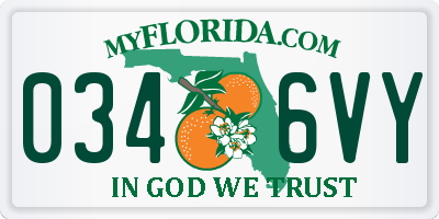 FL license plate 0346VY