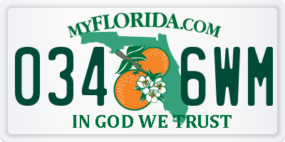 FL license plate 0346WM