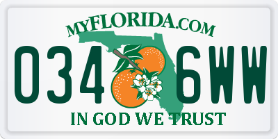 FL license plate 0346WW