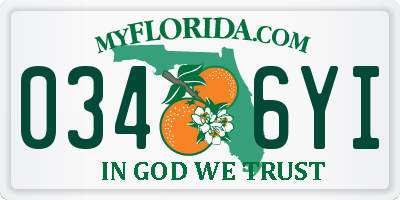 FL license plate 0346YI