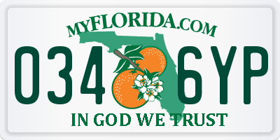 FL license plate 0346YP