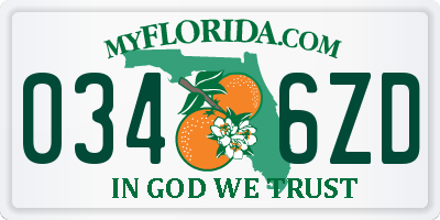FL license plate 0346ZD