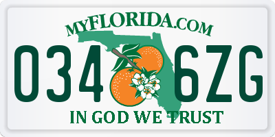 FL license plate 0346ZG