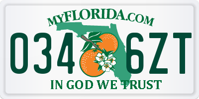 FL license plate 0346ZT