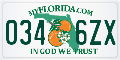 FL license plate 0346ZX