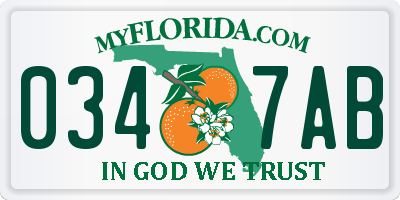 FL license plate 0347AB